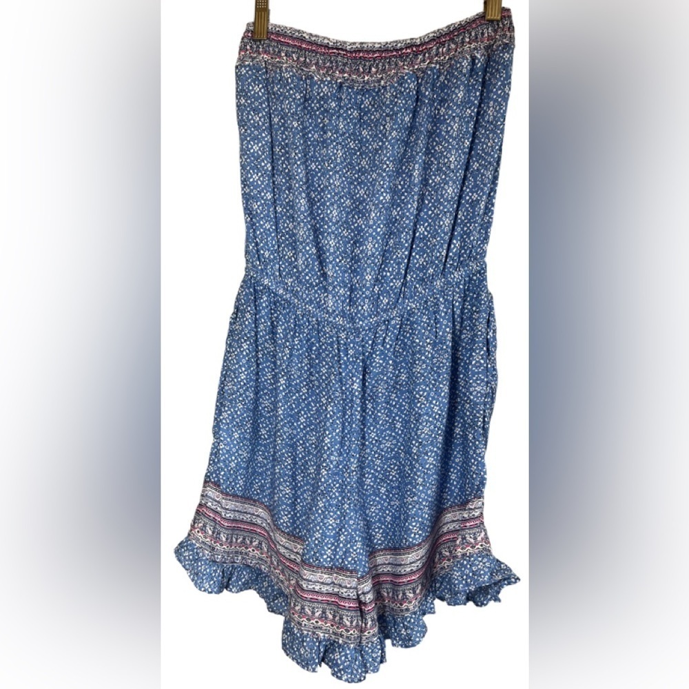 KIWI + PUNCH Vista Blue Strapless Short Romper Size Large NWT - Picture 8 of 14